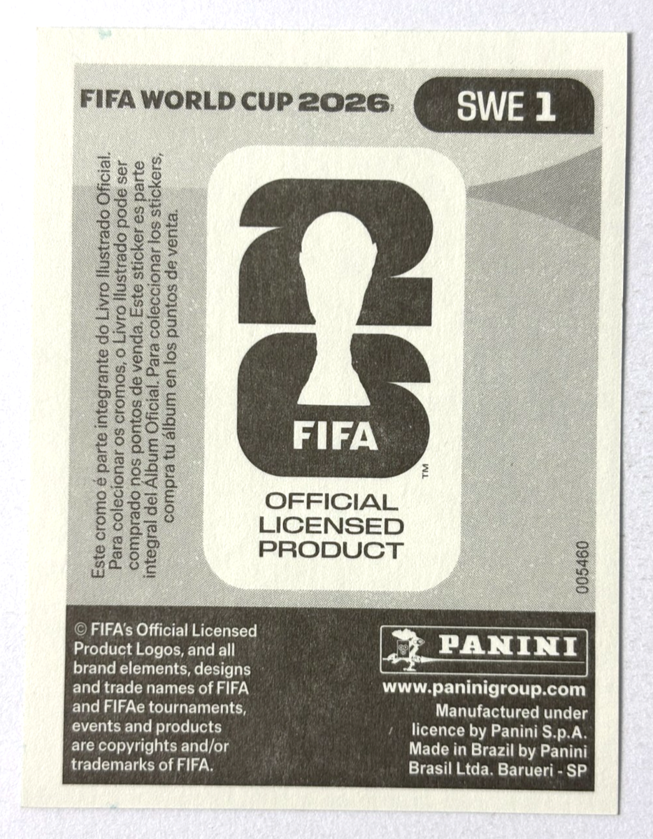 2026 FIFA WC USA Panini Sticker #449 SWE 1 SWEDEN SHIELD Brazil
