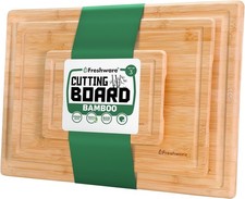 Wood Cutting Boards for Kitchen - Bamboo Cutting Board Set of 3