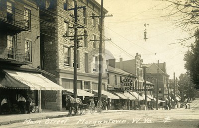 Main Street, Morgantown, WV West Virginia 1908 RPPC Photo Postcard COPY