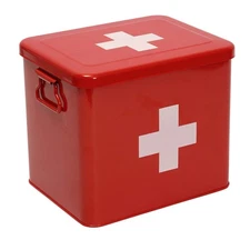 First Aid Kit, First Aid Medicine Supplies Bin - 2-Tier Metal Medicine Storag...