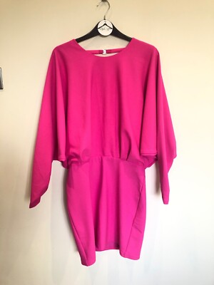 Zara Fuchsia Bright Pink Gathered Batwing Backless Mini Dress Size XS New | eBay UK Zara Fuchsia Bright Pink Gathered Batwing Backless Mini Dress Size XS New | eBay UK