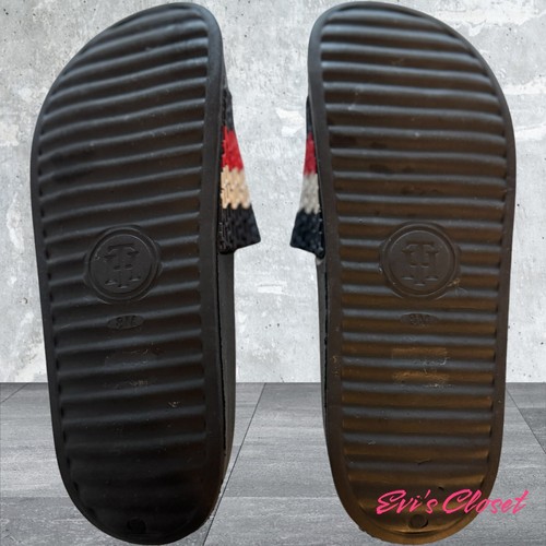 Tommy Hilfiger Blue White & Red Slip-On Slides Flat Sandal Women's Shoe Size 8M - 第 5/5 張圖片
