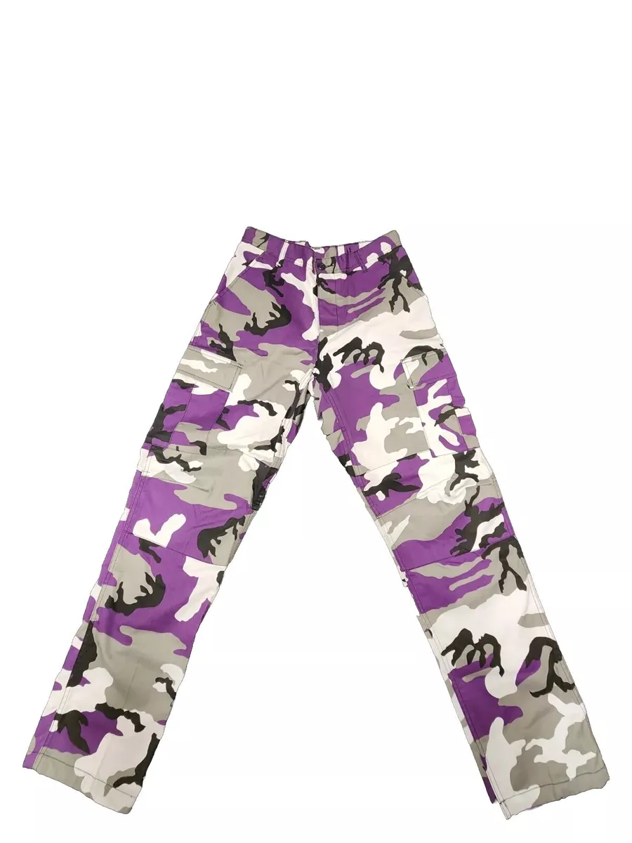 Purple cargo on sale camo pants