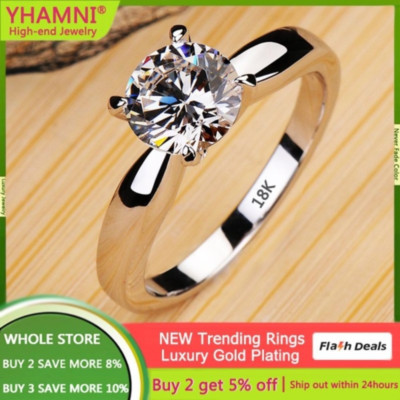 Small Yhamni Luxury Gold Ring Diamond Wedding Anillo De Oro Blanco