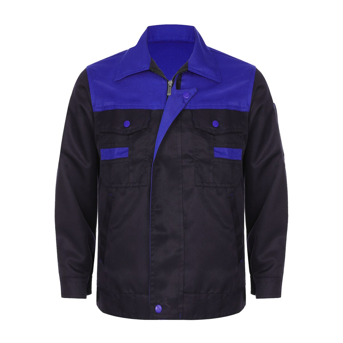Mens Long Sleeve Work Coat Pocket Shirts Workshop Auto Mechanic