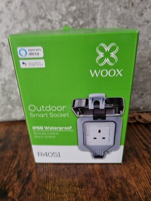 Woox Outdoor Smart Buchse, R4051 Alexa. Google Assistant & Smartphone