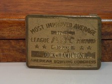 Pre-Owned Men s Most Improved Bowling Average Engraved Belt Buckle