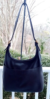 Coach MEDIUM M30-9058 Vintage Black Leather Legacy Hobo Shoulder