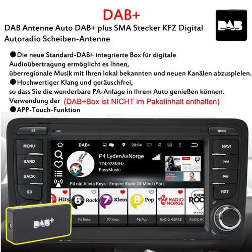 Autoradio CarPlay für AUDI A3 S3 RS3 8P Navigator GPS Radio DAB mit RDS BT 4+64G - Bild 9 von 16