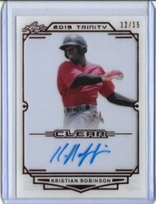 2019 Leaf Trinity KRISTIAN ROBINSON Clear Acetate Red Foil Auto RC /15 Dbacks