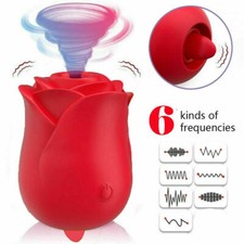 Red Female Massage Multispeed Massager Tongue Double-head Licking Birthday Gift