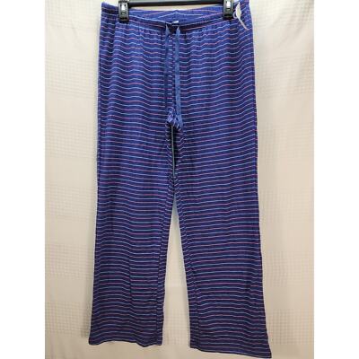 Croft & Barrow Pajama Pants Womens Size Petite Medium Blue Stripe Cotton...