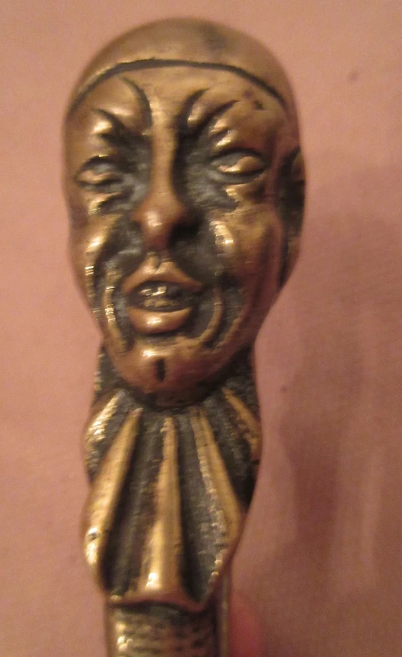 antique 1800's solid heavy bronze figural clown jester nut nutcracker brass  - Image 3 of 4
