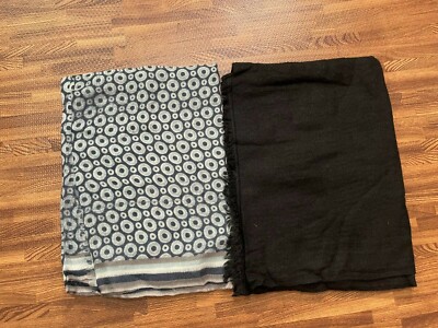 Lot of 2 pcs Scarves Various Brands & Colors: Blue & Black
