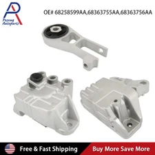 3Pcs Engine Mounts & Transmission Mount Set For Jeep Renegade Fiat 500X L4-2.4L