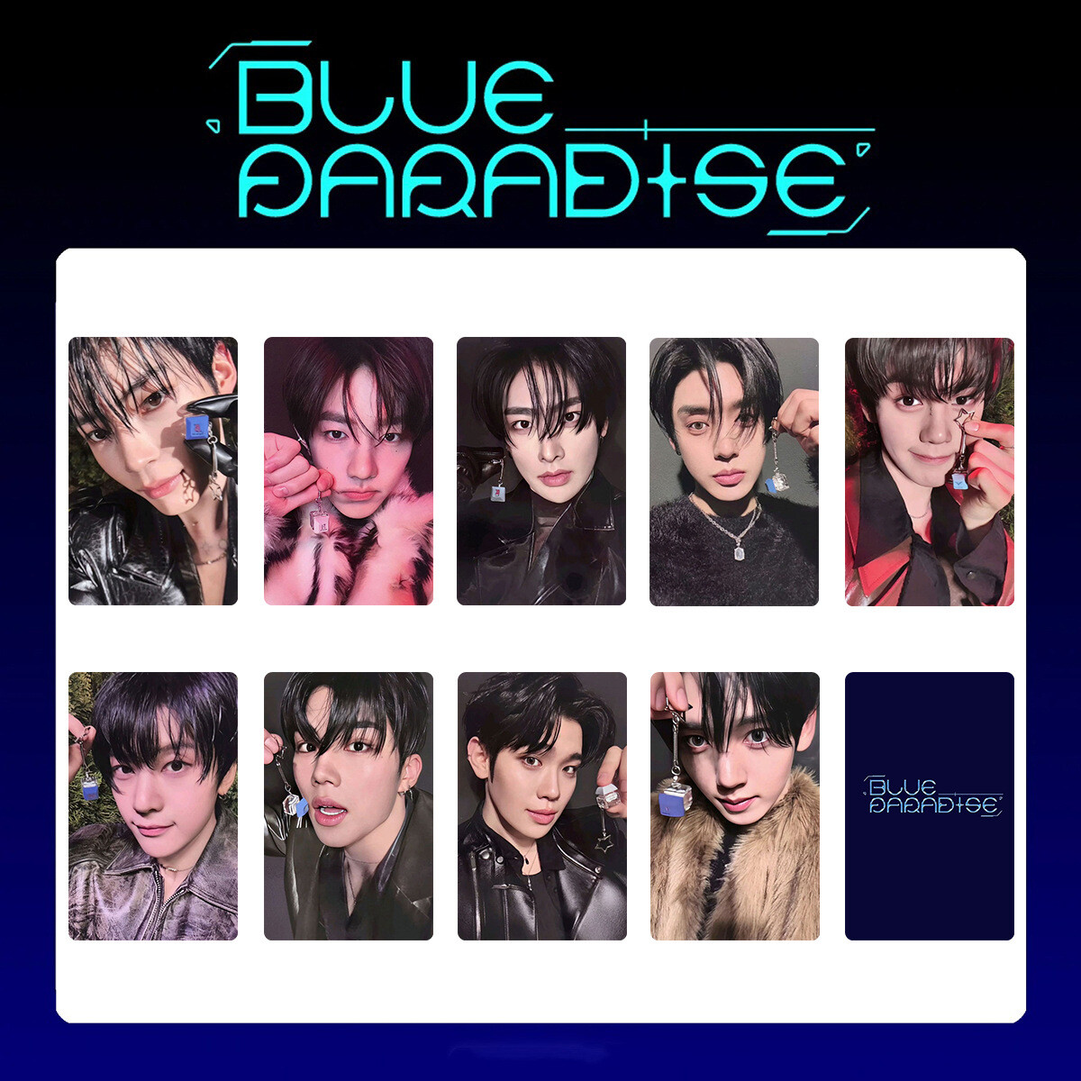 9pcs Set ZB1 BLUE PARADISE SEEK HIDE Ver Self Made COLLECTOR Card