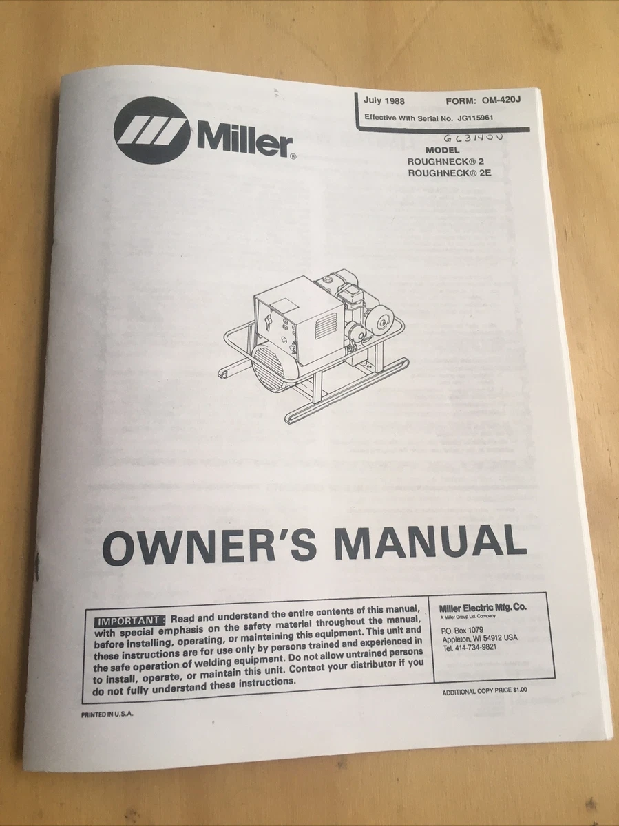 Miller Welding Machine Manuals