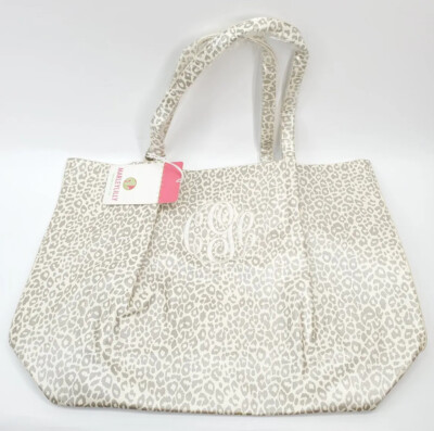 Marleylilly Metallic Ivory & Gold Leopard Tote Bag  