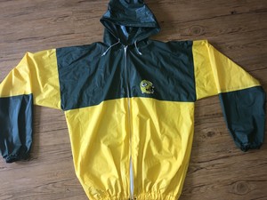 Green Bay Packers Womens Xl Full Zip Windbreaker Jacket Rain Coat Vintage Euc Ebay