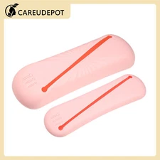 2Pcs Portable Travel Makeup Bag Makeup Organizer Bag Silicone Waterproof Pink