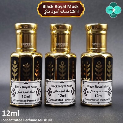 Black Royal Musk 12ml Concentrated Arabic Thick perfume tahara oil مسك اسود ملكي