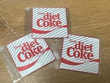 Lot of 3 Vintage 1980s Taste Diet Coke Coca Cola Beverage Refrigerator Magnet