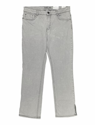 Damen Stretch Jeans Hose Straight High Waist grau - Gr. 46 D2