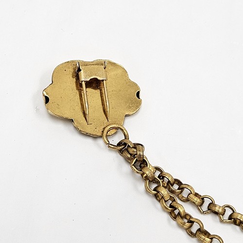 Vintage Gold Tone Flower Sweater Dress Scarf Chain Clip - Picture 6 of 8
