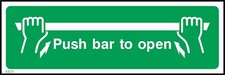 Push Bar to open Sign or Sticker - All Material & Size options (EE23)