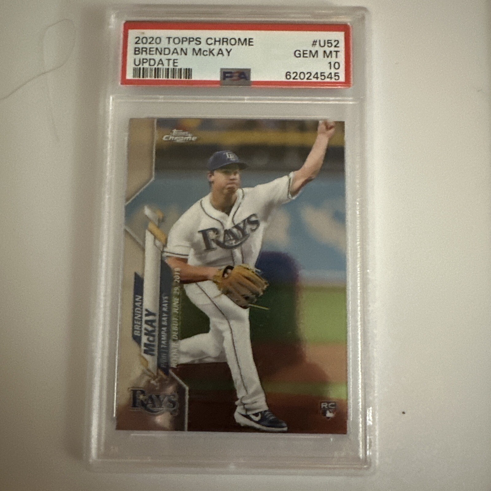 2020 Topps Chrome Update #52 Brendan McKay RC Rookie PSA 10 Gem Mint Rays