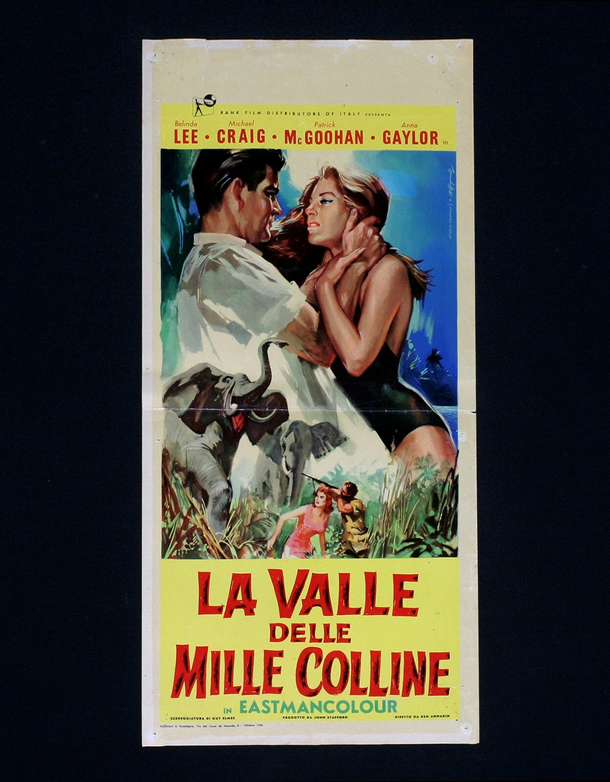 Locandina originale film LA VALLE DELLE MILLE COLLINE (1958) - Regia di Ken Annakin