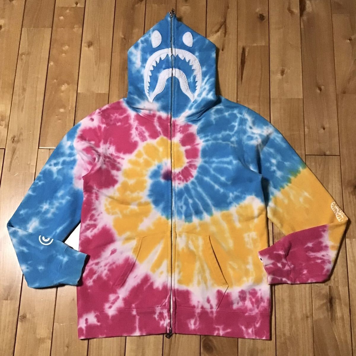 BAPE Tie dye shark full zip hoodie ladies A Bathing Ape Size S | eBay