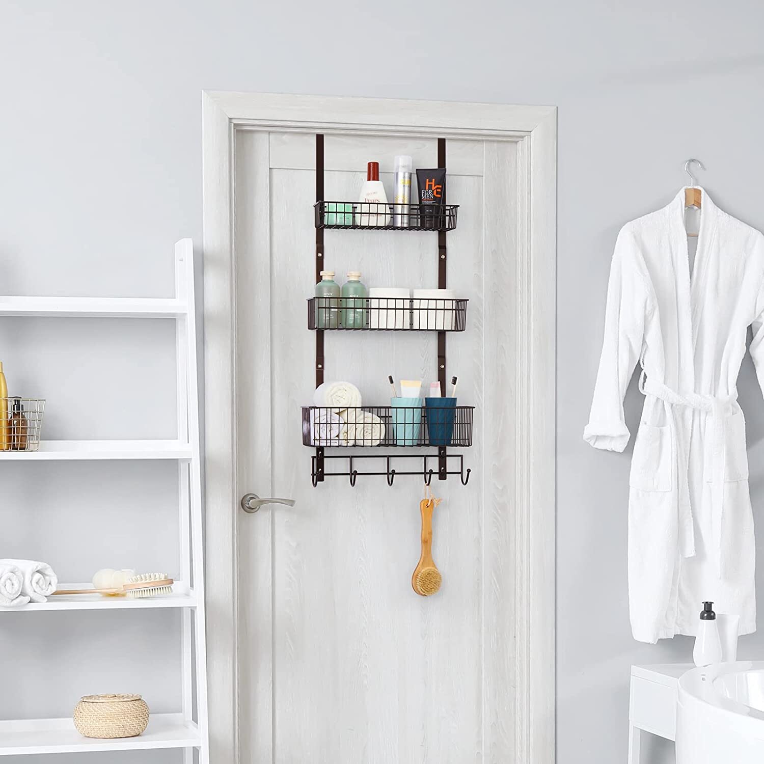 3 Tier Over the Door Basket Organizer Hanging Kitchen Storage Rack Heavy Duty eBay