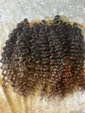 Ocean wave crochet hair 1BT27 Ombre Black Ginger Brown Red 14 INCH Wavy 7 packs