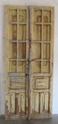 Antique Pair Mexican Old Door #134-Postigo-Rustic-35.5x83-Barn Doors