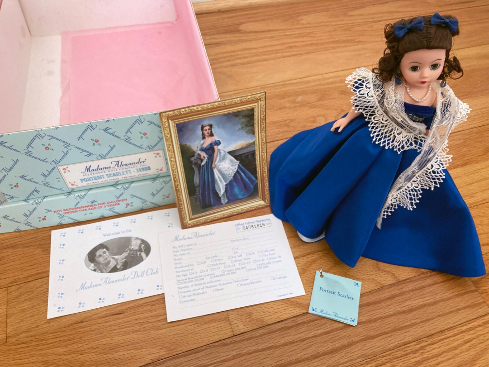 Madame Alexander Portrait Scarlett #14980 Collector Doll in Blue Gown