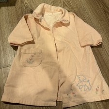 Vintage Pink Corduroy Infant Nine Months Jacket/Robe With Embroidery
