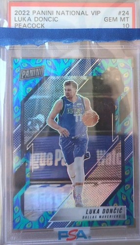 PSA 10 2022 National Treasures Convention VIP Luka Doncic Peacock Prizm #24