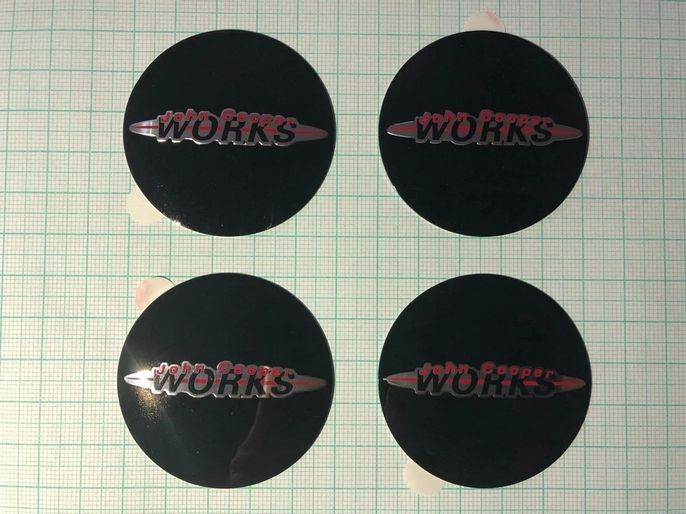 X4 NEW GENUINE Mini John Cooper Works 1st Gen Centre Cap Badges JCW GP R53 R52 - Image 4 of 4