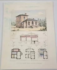 Habitations Particulières Par M.P. Planat Villa K.A Beziers Herault Paris Print