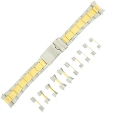 Watch Band Stainless Steel OR TT Metal Curved Fits 18mm-22mm - Set 5 End Pieces