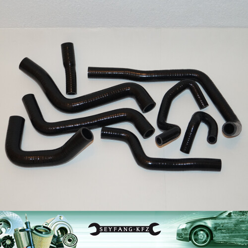 4-lagig Silikon Wasserschlauch Kühlwasser VW Golf 2 GTI 8V PF BP schwarz - Bild 2 von 2