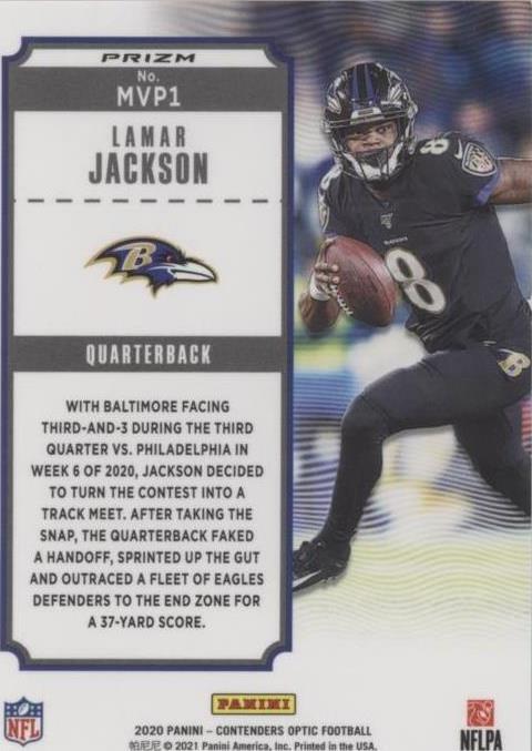 2020 Panini Contenders Optic Lamar Jackson #MVP1 for sale | eBay