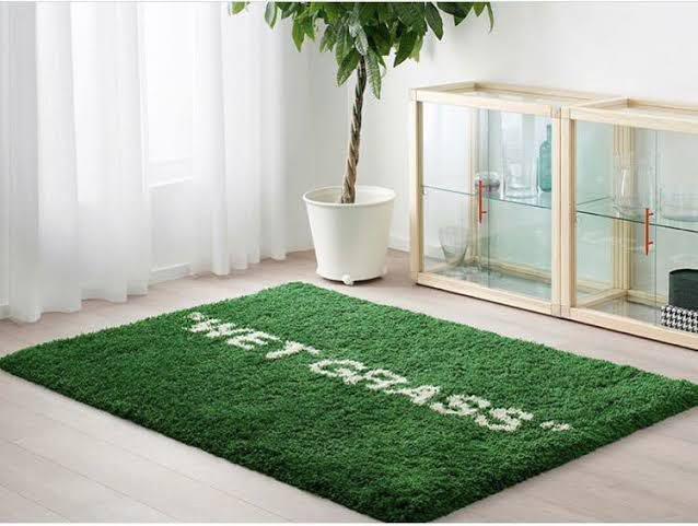 Virgil Abloh Ikea Markerad Wet Grass Rug Green OFF White Limited Edition  JAPAN