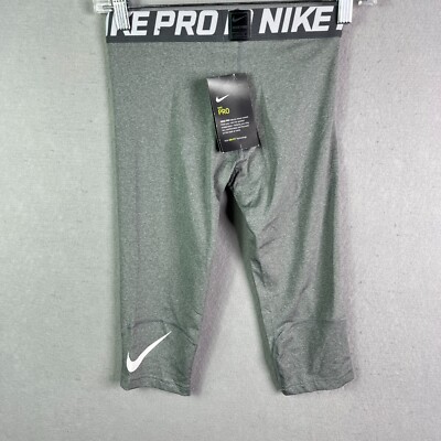 Nike Pro Tights Training Boys Medium Gray Soccer Dri Fit  Basketball 858229-065