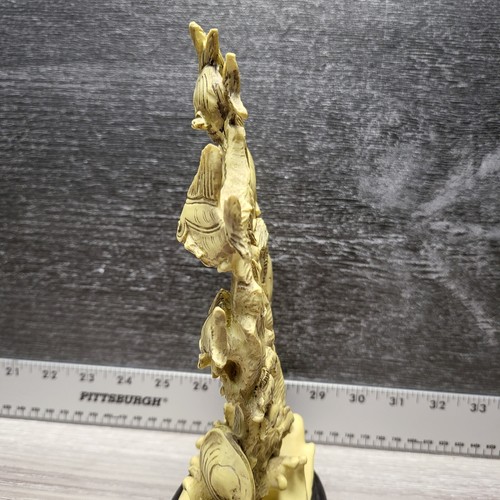 Escultura de pez ángel del océano tallada en 3D de colección estatua celuloide Indonesia asiática - Imagen 13 de 16