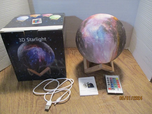 3D Starlight Moon Table Lamp, Night Light USB Charging Touch Control  18cm