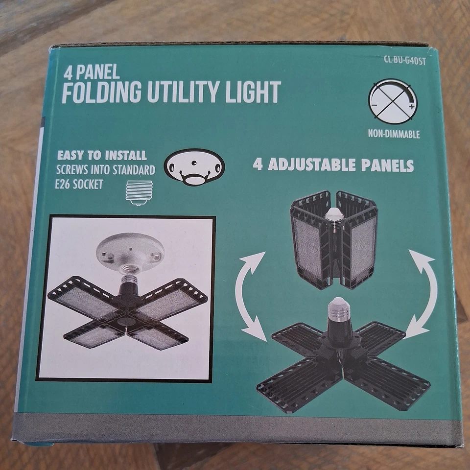 NEW 4-Panel Adjustable Utility Light 200W E26 LED 5000K Non-Dimmable 4000 Lumens - Image 3 of 4