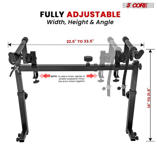 5 Core 2 Tier Keyboard Stand Attachment Adjustable Digital Piano Stands Adapter - Picture 2 of 9