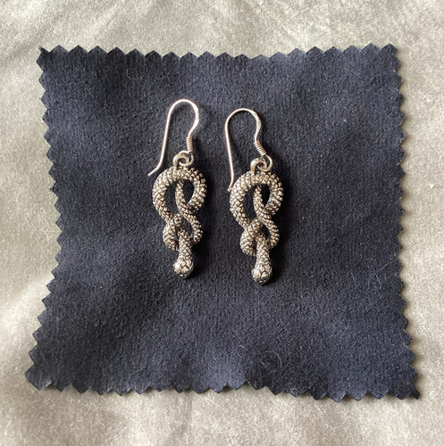 Sterling Silver Snake Dangle/Drop Hook Earrings